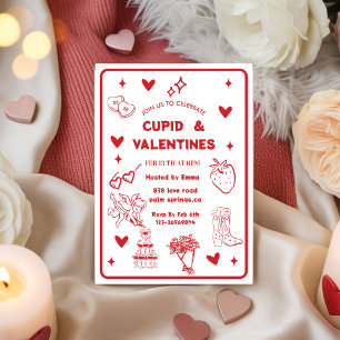 Whimsical Galentines Cupid & Galentine's Party Einladung