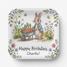 Whimsical Garden Bunny Boy Birthday Bash Pappteller