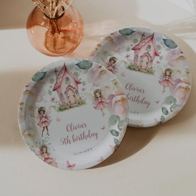 Whimsical Garden Fairy Teezeremonie Party Girls Bi Pappteller (Von Creator hochgeladen)