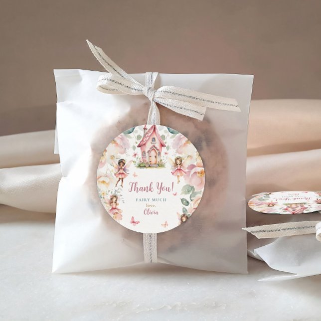 Whimsical Garden Fairy Teezeremonie Party Girls Bi Runder Aufkleber (Von Creator hochgeladen)