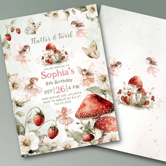 whimsical garden flutter and twirl fairy birthday einladung (Von Creator hochgeladen)