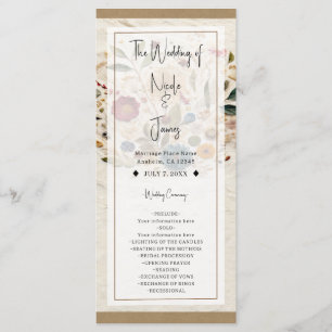 Whimsical Garden gepresste Blumen Boho-Hochzeit Programm
