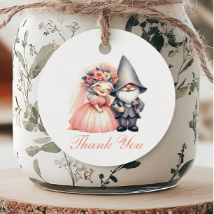 Whimsical Garden Gnome Boho Woodland Wedding Danke Geschenkanhänger