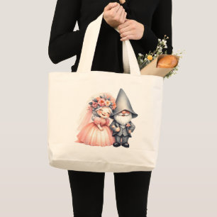 Whimsical Garden Gnome Wedding Tote Bag Geschenk Jumbo Stoffbeutel