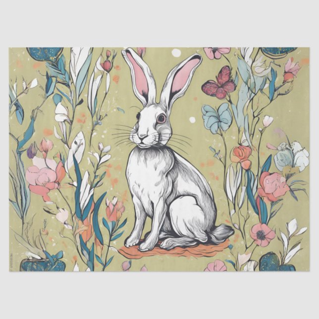 Whimsical Garden Hare Seidenpapier (Vorderseite)