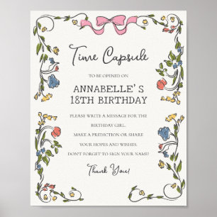 Whimsical Garden Party Flora Birthday Time Kapsel Poster