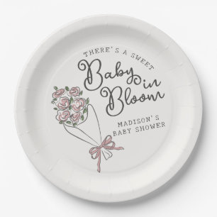 Whimsical Garden Party Floral Baby Dusche Pappteller