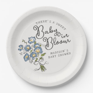Whimsical Garden Party Floral Baby Dusche Pappteller