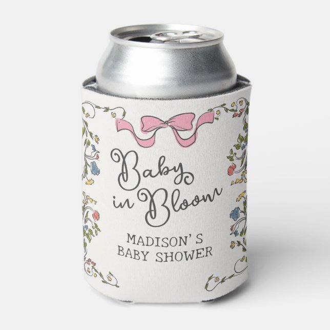 Whimsical Garden Party Floral Doodle Kinderdusche Dosenkühler (Kanne Vorderseite)