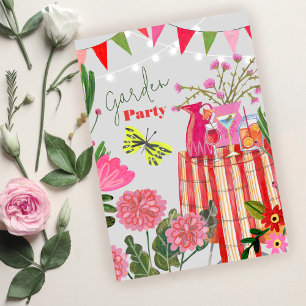 Whimsical Garden Party Geburtstags-Blumen-Schmette Einladung