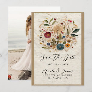 Whimsical Garden Pressed Blume Bohemisch Hochzeit Einladung