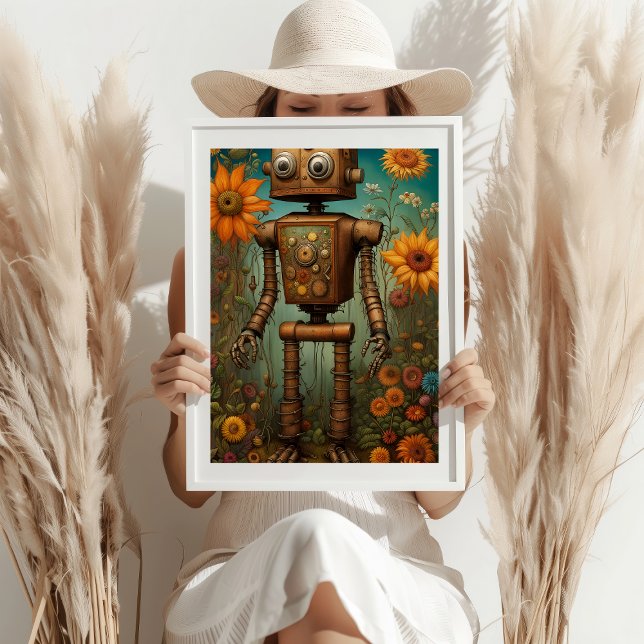 Whimsical Garden Robot | Digitale Kunst Poster (Von Creator hochgeladen)
