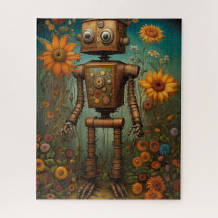 Whimsical Garden Robot   Digitale Kunst Puzzle