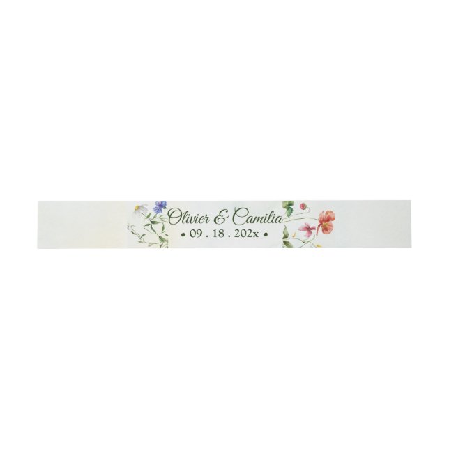 Whimsical Garden Wild Blume Summer Wedding Einladungsbanderole (Flach)