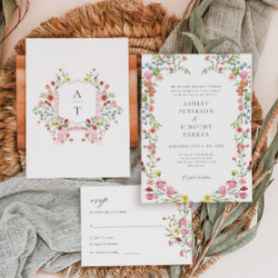 Whimsical Garden Wildblume Classic Wedding Einladung