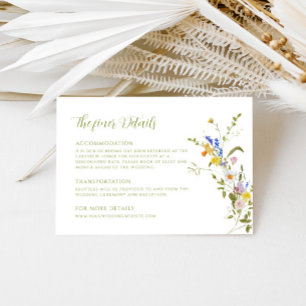 Whimsical Garden Wildblume Hochzeiten Details Begleitkarte