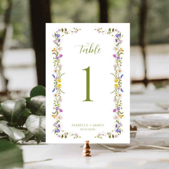 Whimsical Garden Wildblume Wedding Tischnummer (Von Creator hochgeladen)