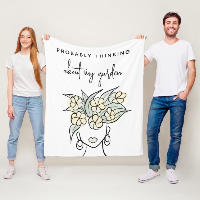Whimsical Gardener Boho Yellow Floral Personalisie Fleecedecke (Beispiel)