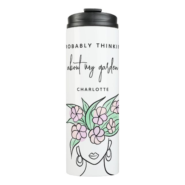 Whimsical Gardener Personalisiert Thermosbecher (Vorderseite)