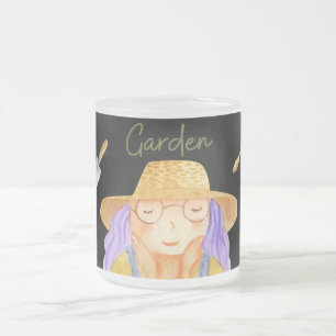 Whimsical Gartendame Aquarellkunst Mattglastasse
