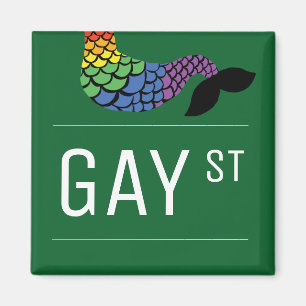 Whimsical Gay Street Sign Pride Quees LGBTIQ Party Magnet