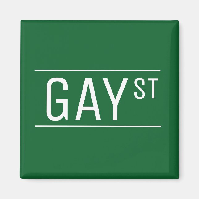 Whimsical Gay Street Sign Pride Quees LGBTIQ Party Magnet (Vorne)