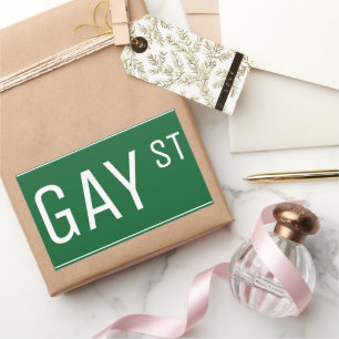 Whimsical Gay Street Sign Pride Quees LGBTIQ Party Rechteckiger Aufkleber