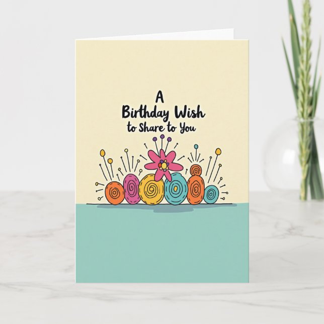 Whimsical Geburtstags-Doodle-Karte Karte (Vorderseite)