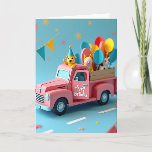 Whimsical Geburtstagshund Karte (Vorderseite)
