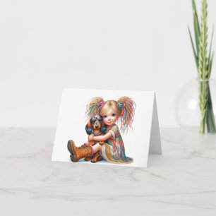 Whimsical gefleckter Dachshund Karte