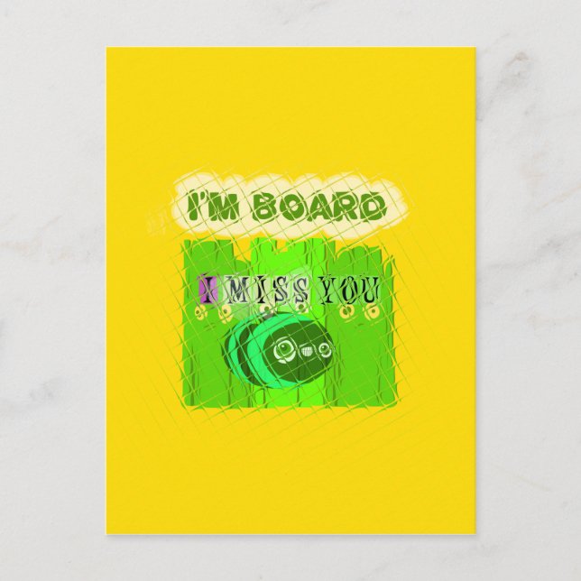 Whimsical gelangweilt, aber denken Sie an Sie Postkarte (Vorderseite)