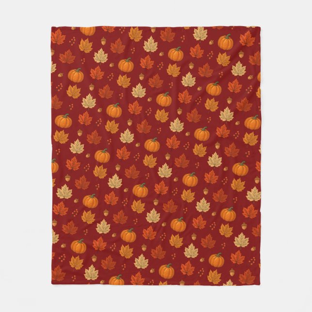 Whimsical gemütlicher Herbst  Fleecedecke (Vorderseite)