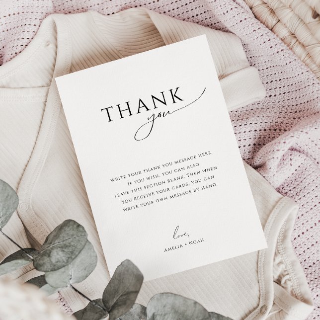 Whimsical Gender Neutral Flat Vertical Baby Shower Dankeskarte (Von Creator hochgeladen)