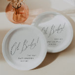 Whimsical Gender Neutral Oh Baby! Babyparty Pappteller<br><div class="desc">Wir stellen Ihnen unsere skurrilen, geschlechtsneutralen Babydusche-Teller vor, die für jede Jahreszeit geeignet sind, ob Herbst, Winter, Frühling oder Sommer! Dieser Teller hat ein boho-chic-Ambiente mit moderner, eleganter Kalligraphie und einem minimalistischen Schwarzweiß-Design. Es ist hübsch und einzigartig, mit einer Touch Vintagen Shabby Chic, das es perfekt für Jungen und Mädchen...</div>