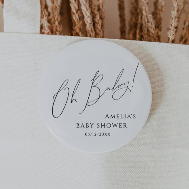 Whimsical Gender Neutral Oh Baby Button (Von Creator hochgeladen)