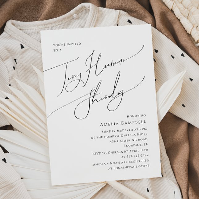 Whimsical Gender Neutral Tiny Human Baby Shower Einladung (Von Creator hochgeladen)