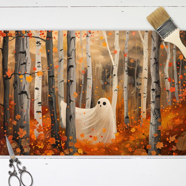 Whimsical Ghost Autumn Woods Fall Decoupage Seidenpapier (Von Creator hochgeladen)