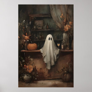 Whimsical Ghost Bar Cocktail Druck Dark Academia Poster