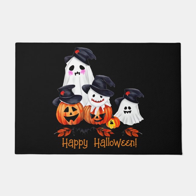 Whimsical Ghost Gang Halloween Door Mat Fußmatte (Vorderseite)