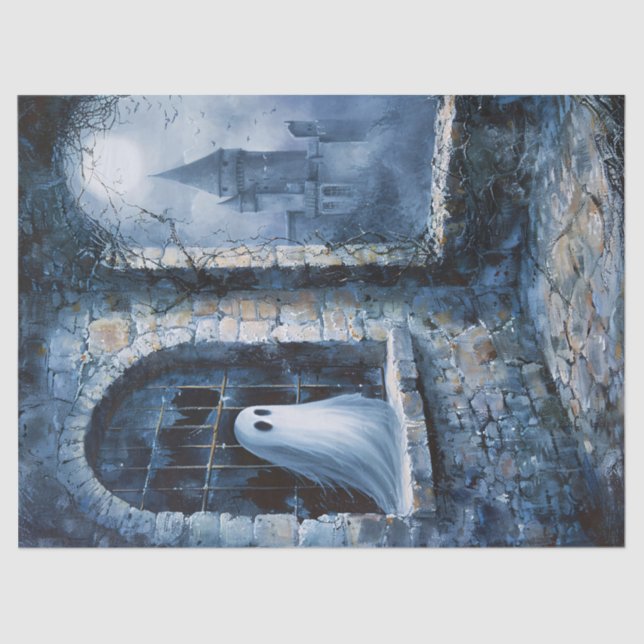 Whimsical Ghost Spuk Castle Entdeckungsreise Seidenpapier (Vorderseite)