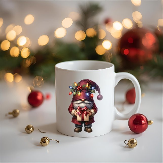 Whimsical Gift Giving Christmas Gnome Kaffeetasse (Von Creator hochgeladen)