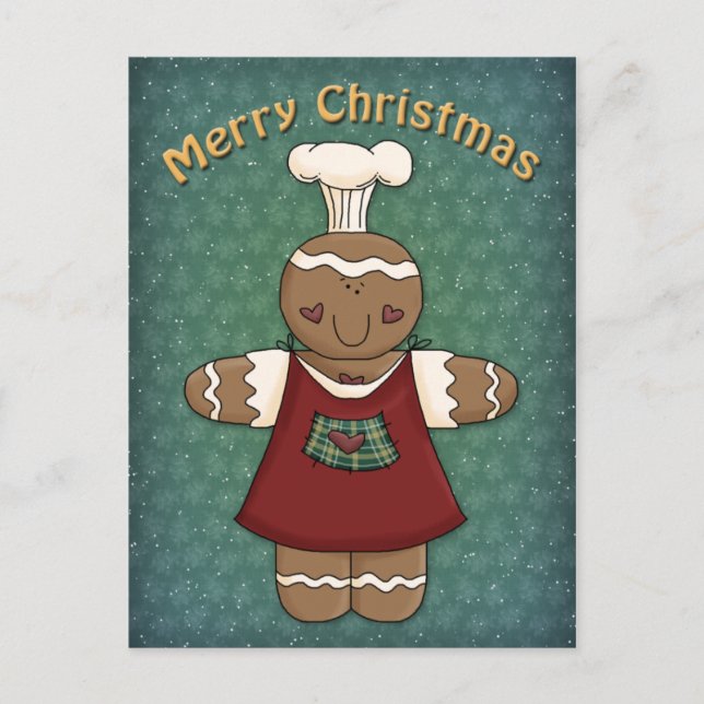 Whimsical Gingerbread Girl Postkarte (Vorderseite)