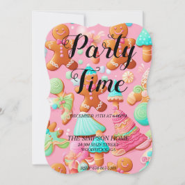 Whimsical Gingerbread Mann Weihnachtseinladung Einladung