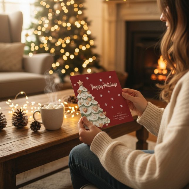 Whimsical Gingerbread Tree Holiday Greeting Card Einladung (Von Creator hochgeladen)