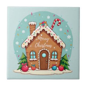 Whimsical Gingerbrett Weihnachtslandschaft im Haus Fliese