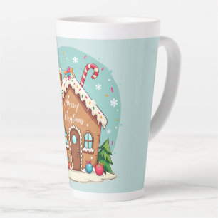 Whimsical Gingerbrett Weihnachtslandschaft im Haus Milchtasse