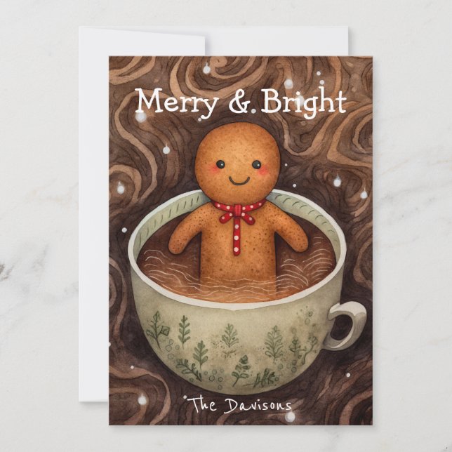 Whimsical Gingerbrot Holiday Card Feiertagskarte (Vorderseite)