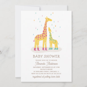 Whimsical Giraffe Baby Dusche   Farbenfrohe Regent Einladung