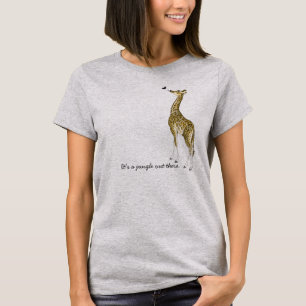 Whimsical Giraffe Butterfly T - Shirt