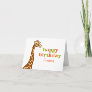 Whimsical Giraffe Funny Retro Wildlife Zoe Thema Karte